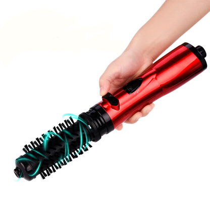 2-in-1 automatic rotating hair dryer brush: straightens, curls and adds volume with ionic technology.